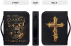 Tiger Flaming Cross Print Bible Cover for Women Men with Top Handle Portable Bible Carrying Case Church Bag with Multiple Pockets, Large Capacity Case Holiday Gifts for Christians - Image 3