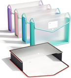 ThinkTex Plastic Expanding File Folder, Transparent envelopes with Snap by ThinkTex