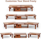 Dual Monitor Stand Riser with Drawer for Desk Laptop - Image 2