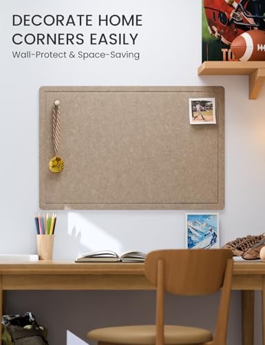 Fluxynara 35.4" x 23.6" Bulletin Board, Taupe - Image 4