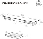 Fenge 42.5-Inch Monitor Stand with 2 Flexible Drawers, Black - Image 3