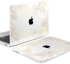 MEEgoodo for M5/M4/M3/M2 MacBook Air 15 inch Case 2026 2025 2024 2023, Case Fit Model (A3448/A3241/A3114/A2941) for MacBook Air 15.3 inch, Drawn Golden Floral - Image 3