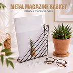 Wenqik 6 Pcs Wall Mounted File Organizer, Metal Magazine Basket with Nails - Image 3