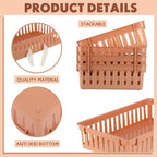 Wenqik Set of 12 Small Plastic Baskets for Organizing, Brown - Image 3