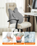 CILI Back Lumbar Support Pillow for Office Chair, Desk Chair Lumbar Back Support with Massage & Heating Function, Memory Foam Lumbar Pillow for Home Office Use - Image 3