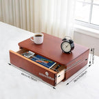 Desktop Storage Box,Desk Organizer Drawer,Desktop Organizer,Office Supplies Drawer Organization with Lockable Drawer for Office Supplies,School Supplies (1 Tier Walnut Color) - Image 3