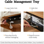 Ovanmexis Under Desk Cable Management Tray, White, 2-Pack - Image 6