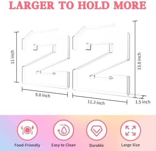 13.8" Acrylic Number Charcuterie Tray, Fillable Charcuterie Box (Number 2) - Image 2