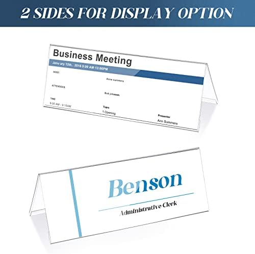 15 Pieces Acrylic Name Plate for Desk, 11" X 4.25" Name Tent for Meeting - Image 3