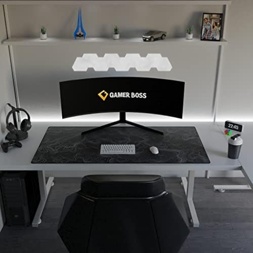 Gamer Boss - Gaming Mouse Pad - 60 x 30 Inches - 4mm Thick with Stitched Edges, Non-Slip Rubber Base, Premium Cloth Mousepad, Desk Mat for Laptop, Keyboard, Computer & PC (Giga, Topographic) - Image 3