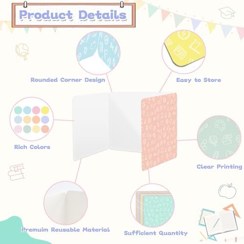 gisgfim 24 Pack Privacy Shields for Student in 12 Pastel Colors Desk Dividers Durable Privacy Folders Testing Dividers Shield Study Boards Panel Partition for Classroom Teacher Back to School Supplies - Image 3