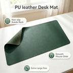 Leather Desk Mat, Office Writing Desk Pad, Large 20" x 40" Dark Green, for Top of Desks, Gift Ready Elegant Computer Desk Cover Protector PU Leather - Image 4