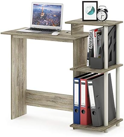 Furinno EFFICIENT Desk, 28.6" Wide Gaming Desk with 3 Open Side Shelves, Laptop Notebook Computer Desk, Office Desk for Home Office, Study Room, Dorm, Bedroom, Sonoma Oak by Furinno-FitsYourSpaceFitsYourBudget