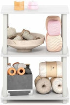 Furinno Turn-N-Tube Storage Shelves, 3-Tier Book Shelf, Corner Shelf, Toolless Open Shelves, for Organization and Storage, Living Room, Garage, Home Office, White - Image 6