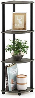 Furinno TURN-N-TUBE Corner Shelf, 4-Tier Corner Bookshelf, Display Storage Shelves with Open Shelves, for Organization and Storage, Living Room, Home Office, Garage, French Oak by Furinno-FitsYourSpaceFitsYourBudget