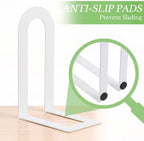 Sanwarm Bookends, 12 Pack Metal, for Home Office Desk Shelves Modern White - Image 3