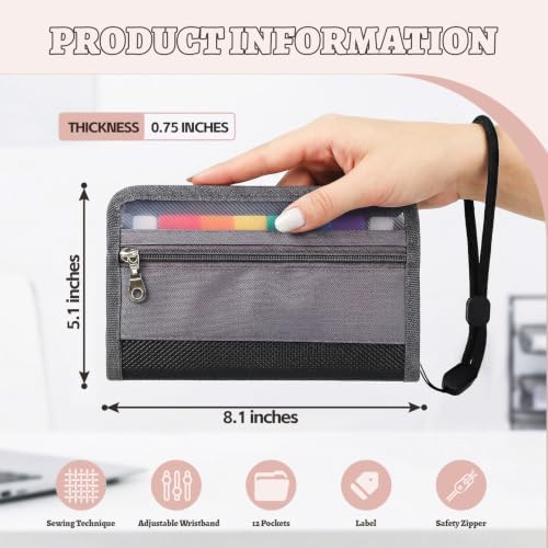 4pcs Portable Receipt Organizer & Coupon Holder, 12 Pockets - Image 2