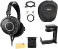 Audio-Technica ATH-R70xa Professional Open-Back Reference Headphones - Black Bundle with Case, Stand, Cable, and Austin Bazaar Polishing Cloth by Unknown