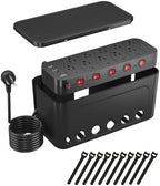 Power Strip with Cable Management Box, Large Cable Organizer Box, Black by HoniHom