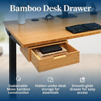 UPLIFT DESK Bamboo Under Desk Drawer – Desktop Storage with 17 lb Capacity and Safety Stop Slide, Undermount Drawer and Standing Desk Accessories for Home Office (Bamboo) - Image 2