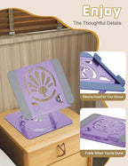 Adjustable Rotating Laptop Stand for Desk, Aluminum Riser,Purple - Image 3