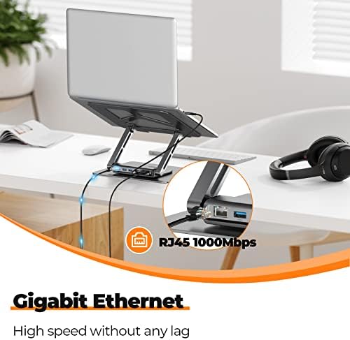 Tobenone Laptop Docking Station Stand for MacBook/Windows, Sturdy Aluminum - Image 4