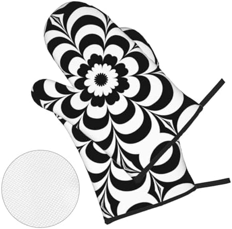 Copy of Optical Pattern Oven Mitts and Pot Holders Sets, Heat Resistant Cooking Mitts and Hot Pads, Waterproof Oven Glove Potholders for Cooking Baking Grilling - Image 2