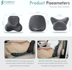 FLORICH Car Seat Cushion and Lumbar Support Pillow for Office Chair Car, Neck Headrest Pillow, Ergonomic Memory Foam, Pressure-Relieving Back Support for Car, Office Chair & Wheelchair – Gray - Image 3