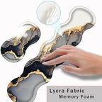 Keyboard Wrist Rest and Mouse Pad with Wrist Support Set Ergonomic Coaster,Memory Foam,Easy Typing Pain Relief,Large XL Desk Mat 31.5"x 11.8",Black Gold Marble - Image 5