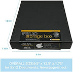 Lineco Clamshell Archival Storage Box, 9.5x12.5x1.75 Inch, Black, Pack of 2 - Image 2
