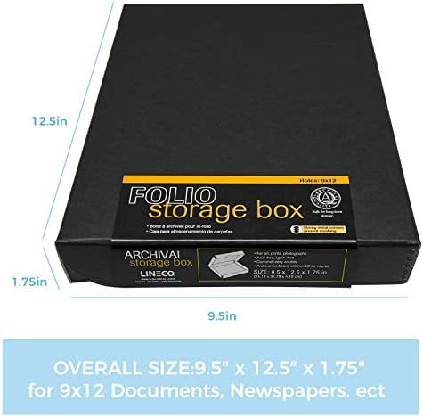 Lineco Clamshell Archival Storage Box, 9.5x12.5x1.75 Inch, Black, Pack of 2 - Image 2