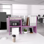 Jerry & Maggie Desktop Organizer Office Storage Rack Adjustable Wood Display Shelf Birthday Gifts Toy Home Decor Free Style Rotation Display True Natural Stand Shelf (Violet) - Image 5