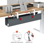 Univivi No Drill Under Desk Cable Management Tray, 28 inch Cable Management - Image 3