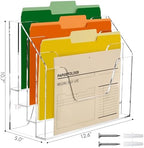 Hanging Wall File Organizer, 4 Tier Acrylic Desk Wall File Holder - Image 2
