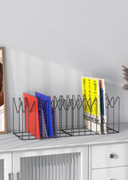 4 Sets File Organizer for Desk,File Sorter Organizer,File Folder Holder/Rack/Stand,Desktop Record/Clipboard Holder,8 Sections Storage,Anti-Scratch/Pilly/Rusty,Metal Stable Holder,Black - Image 3