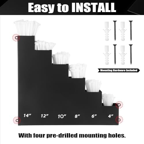 Cable Zip Tie Storage Holder, Black, 14 x 13 Inch, 6 Pockets - Image 6