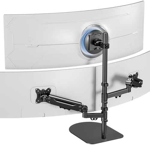 PUTORSEN Freestanding Triple Monitor Stand, Up to 49", Holds 44 lbs by PUTORSEN