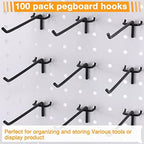 Shimeyao 100 Pcs Peg Board Hooks Stainless Steel Pegs,6 Inch,Black - Image 5