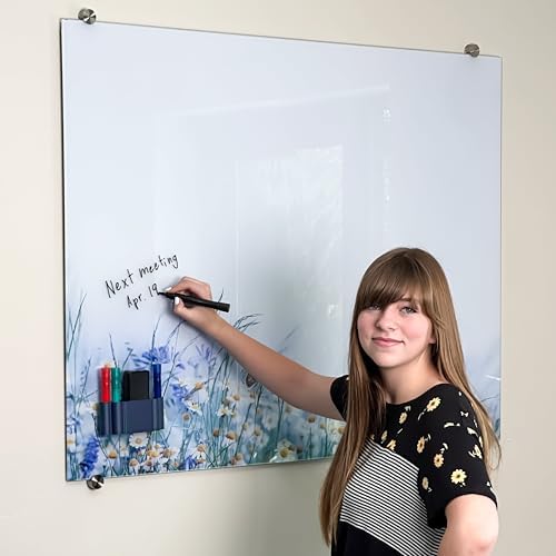Glassboard Studio Magnetic Dry Erase Marker Holder - Super Strong for Magnetic Glass Whiteboard or Fridge - 2 Large Neodymium Magnets - No Slip Grip - Eco-Friendly PLA Plastic (Navy Blue, KIT) - Image 3