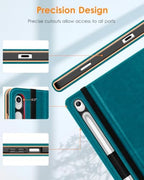 DTTO Leather Case for Samsung Galaxy Tab S10 Lite / S10 FE / S9 FE, Teal - Image 5