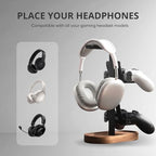 muso wood 2-in-1 Gaming Controller Stand, Headphone Holder, Desktop Headset Stand for Game Controllers and PC Earphone Accessories - Image 5