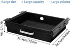 Upgrade Wood Under Desk Mounted Sliding Pull-out Drawer, Ball-Bearing Slides Under Desk Drawer Storage Organizer, Hanging Drawers for Desk, Hidden Desktop Organizer for Office Desks, Tables - Black - Image 2