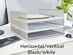 A3 Metal Letter Tray, 2pcs/4pcs/6pcs, Stackable Paper Tray, Metal Mesh Desktop Organizer, File Document Storage Rack for Home, Office, School, Black/White, Horizontal/Vertical (6, Horizontal,White) - Image 7
