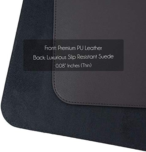 Vine Creations Leather Desk Mat Large 36" x 20", Desk Protector Mat, PU Leather Desk Pad, Non-Slip Large Mouse Pad, Desk Blotter, Desk Pads on Top of Desks, Home Office Desk Matt for Desktop (Black) - Image 4