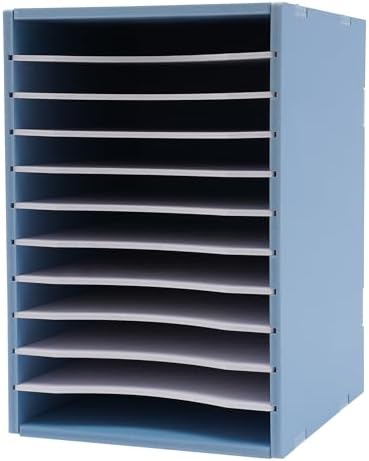 Mail Organizer Countertop, 11 Compartments Literature Organizer, Student Mailboxes for Classroom, Mail Sorter for Office (Blue) by MhdunueSK