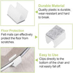160Pcs Chair Pads 15mm Plastic Chair Leg Floor Protectors with Felt Pads U Shaped Furniture Feet Protectors Non-Slip Rectangle Tubular Legs Caps (White) - Image 4