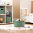 4 Pack Storage Baskets for Organizing, Shelf Baskets with Handles, Green - Image 3