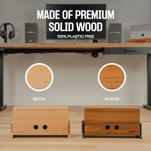 COREMINDED Extra Large Cable Management Box, Wood Cord Hider Box & Organizer for Power Strip, TV Wires & Desk Cable Storage - Image 2