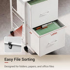 DEVAISE 2 Drawer Mobile File Cabinet with Open Storage Shelf - Image 5