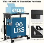Adjustable Computer Tower Stand with Charging Station & Pegboard,Large - Image 3